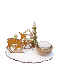 Bastel-Set „Rehfütterung“ mit Teelichthalter