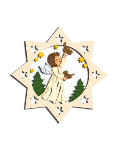 Holz-Behang „Engel mit Vögelchen“