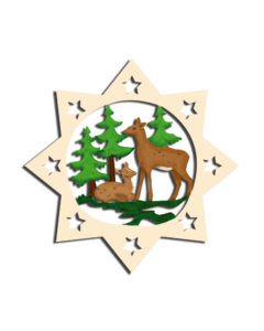 Holz-Behang „Rehgruppe“