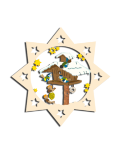 Holz-Behang „Vogelhäuschen“