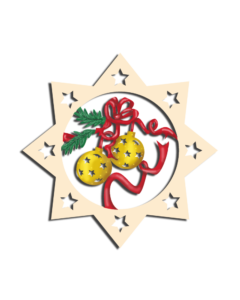 Holz-Behang „Weihnachtskugeln“