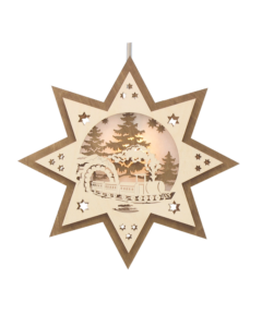 Doppeltes, beleuchtetes Relief-Fensterbild „Lokomotive“