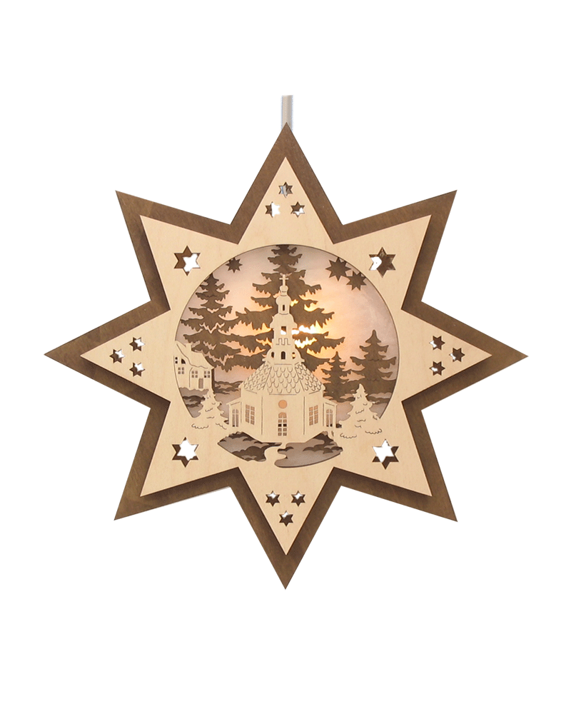 Fensterbild beleuchtet Seiffener Kirche Fensterbild beleuchtet Seiffener Kirche