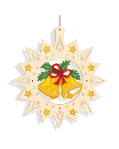 Doppeltes, beleuchtetes Fensterbild „Glocken“ – coloriert