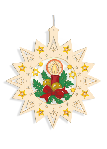 Fensterbild beleuchtet "Kerze"