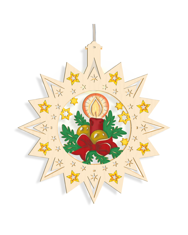 Fensterbild beleuchtet "Kerze" Fensterbild beleuchtet "Kerze"