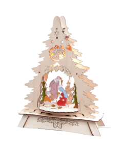 Doppeltes, beleuchtetes Fensterbild „Christi Geburt“