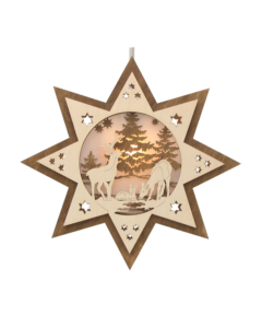 Doppeltes, beleuchtetes Relief-Fensterbild „Waldtiere“