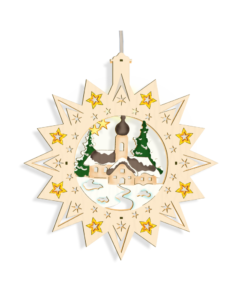 Doppeltes, beleuchtetes Fensterbild „Kirche“ – coloriert