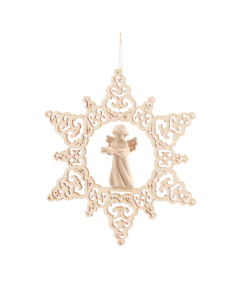 Schnitzengel-Behang<br>„Engel mit Buch“