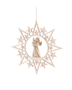 Schnitzengel-Behang<br>„Engel mit Kerze“