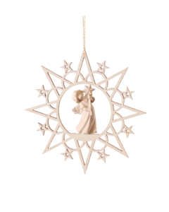 Schnitzengel-Behang<br>„Engel mit Sternenzepter