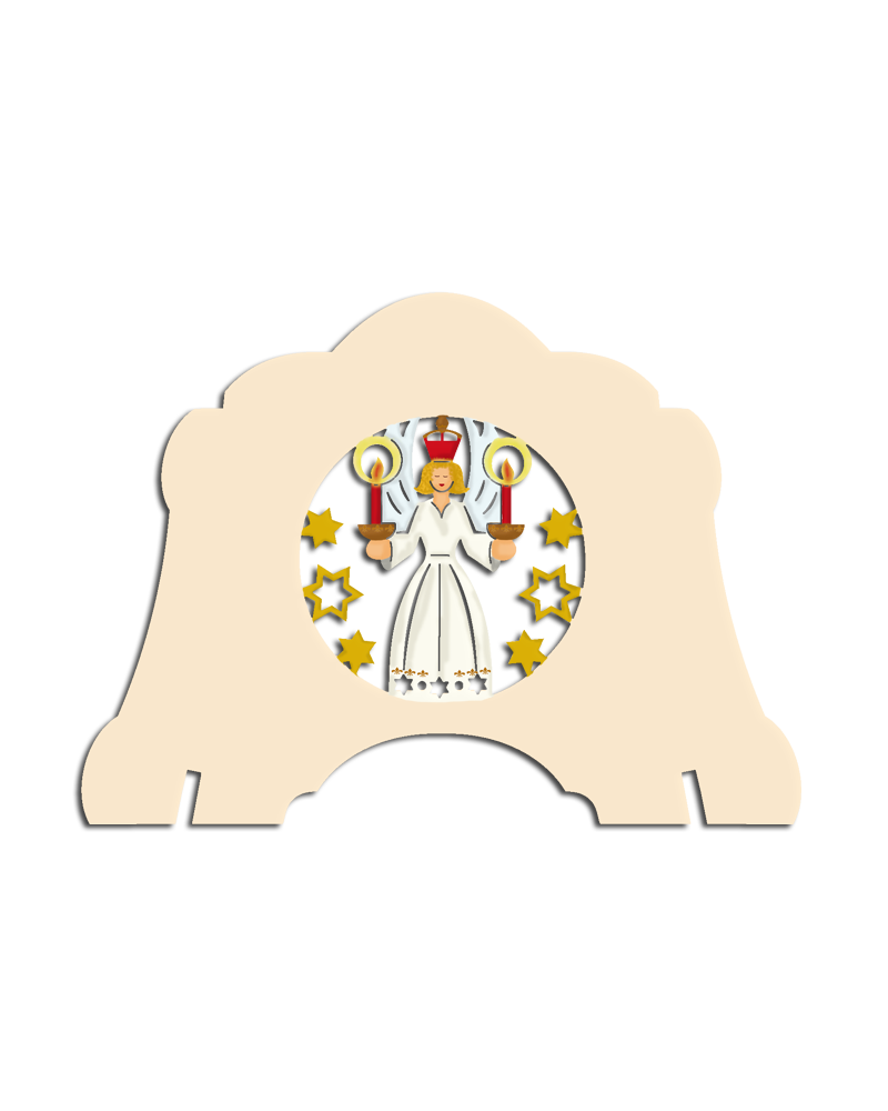 Schwibbogen Erhöhung für Schwibbogen und Lichterspitzen Motiv "Engel" farbig Fensterbänke, Schwibbogen Erhöhung für Schwibbogen und Lichterspitzen