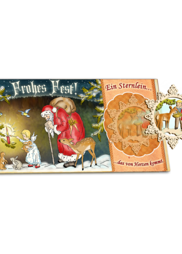 Weihnachtskarte mit Christbaumschmuck