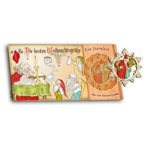 Weihnachts-Karte „Weihnachtsmann-Post“ mit Baumbehang